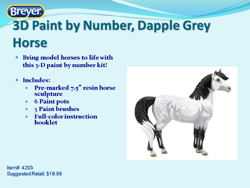 3D Paint by Number, Dapple Grey Horse Bring model horses to life with this